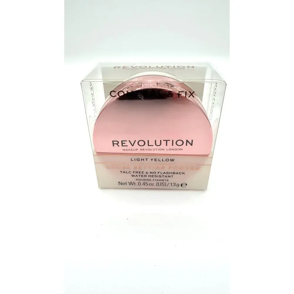 Revolution Beauty Conceal & Fix Setting Powder, Light Yellow, SEALED, New